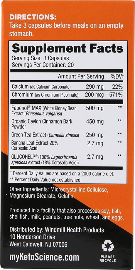Keto Science Keto Carb Cheater, Supports Carb Reduction, Helps Manage Carbs, Supports Keto Diet, Keto Cheat Meal, Eat Carbs While on Keto, with White Kidney Bean Extract, 20 Servings, Orange