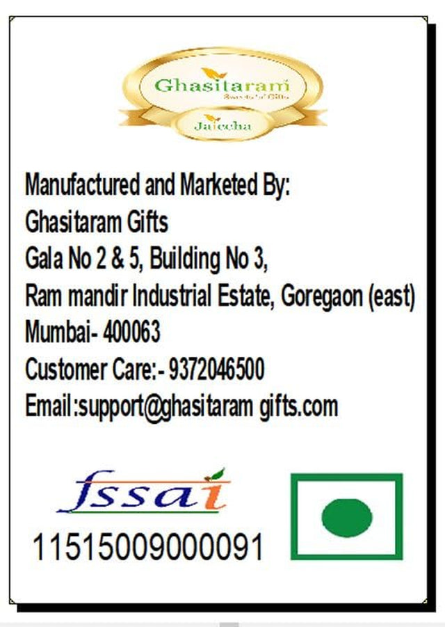 Jaiccha Ghasitaram Roasted Almond Bites 400 GMS in Green Paper Pouch