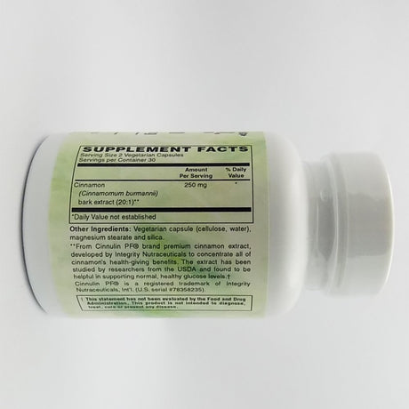 Holly Hill Health Foods, Cinnamon, Cinnulin PF 250 MG, 60 Vegetarian Capsules