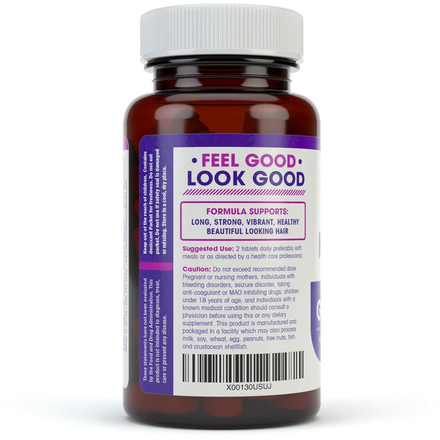 Great Hair Supplement - Natural Hair Growth Vitamins for Healthier Hair - Potent DHT Blocker to Reduce Thinning & Hair Loss - All Hair Type, Women & Men - Biotin, Saw Palmetto +22 More! - 60 Tablets