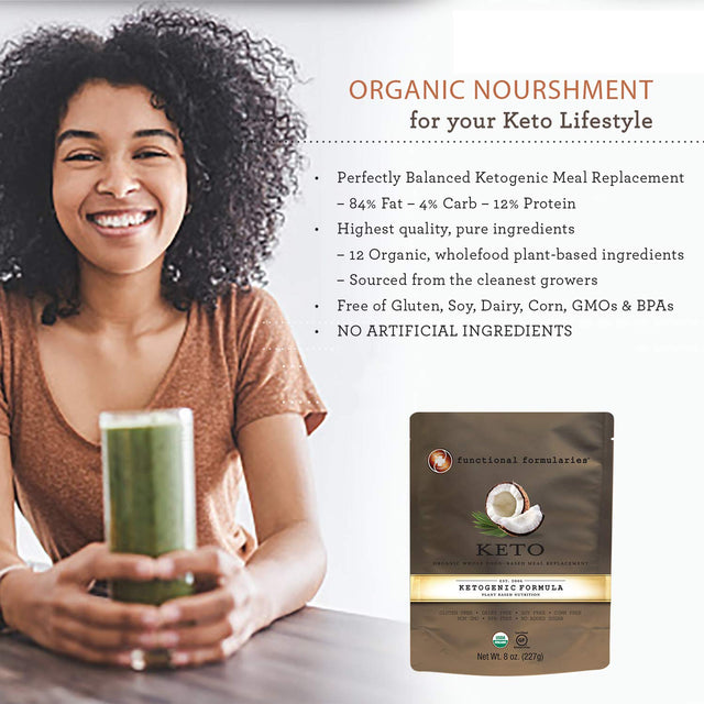 Functional Formularies Ketogenic Meal Replacement Supplement, Add to Your Recipes for Perfectly Balanced Keto Organic Nutrition, 6 Pack