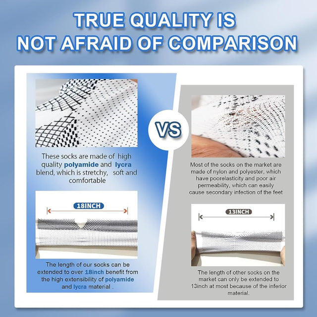 2 Pairs Compression Socks for Women and Men, Soothe Relief Socks for Neuropathy Pain, Comprex Ankle Sleeves Plantar Fasciitis Compression Socks for Neuropathy Pain Foot Swelling (White,L/Xl)