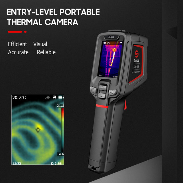 GUIDE T120 Entry-Level Portable Thermal Camera 2000Mah Rechargeable Thermal Imager Non- Industrial Infrared Temperature Meter Thermographic Camera Handheld Thermal Imaging Tool 2.4-Inch Larg