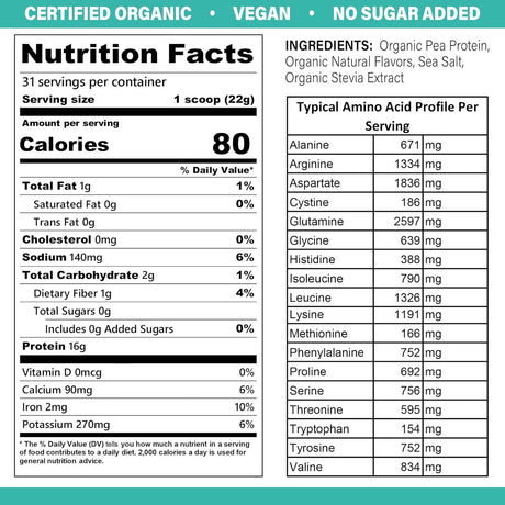 Jay Robb Organic Vegan Vanilla Pea Protein