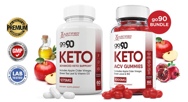 Go 90 Keto ACV Gummies 1000Mg & Keto ACV Pills 1275MG Bundle