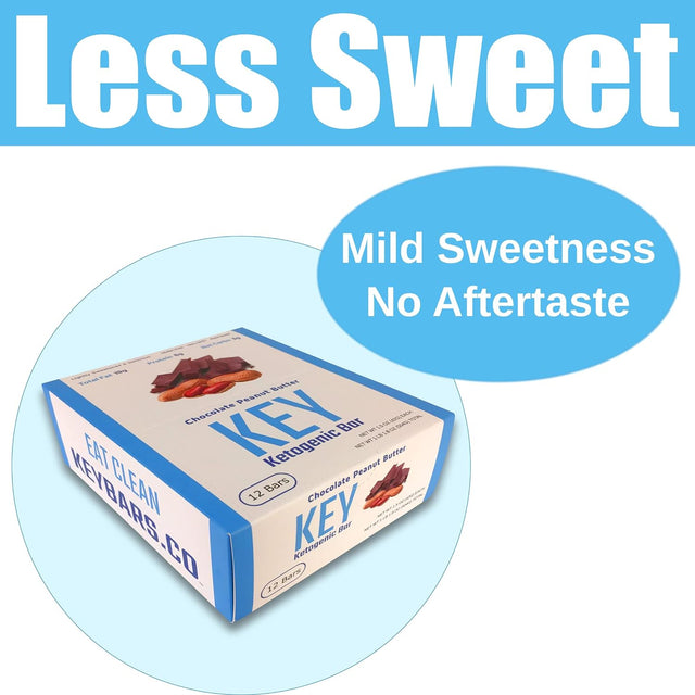 Key Keto Bars - Chocolate Peanut Butter Keto Bars - Keto Protein Bars Are Keto Snacks and Keto Food on the Go. High Fat, Low Carb.12 Pack Key Bars