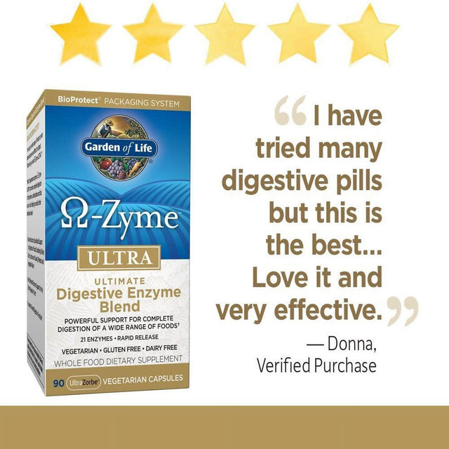 Garden of Life O-Zyme Ultra Ultimate Digestive Enzyme Blend Digestive Aids 90 Ct. Tablets