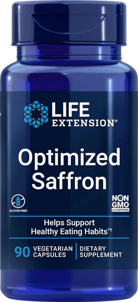 Life Extension Optimized Saffron Extract with Satiereal, 90 Veg Caps - 88.25 Mg