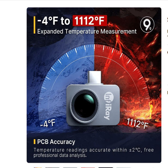 P2 Pro Infiray Xinfrared Thermal IR Camera Imager Night Vision Infrared Imaging for Type C Phones with Handle Holder for Android Type C