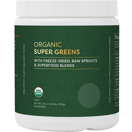 Global Healing Organic Super Greens Powder - 9.5 Ounces
