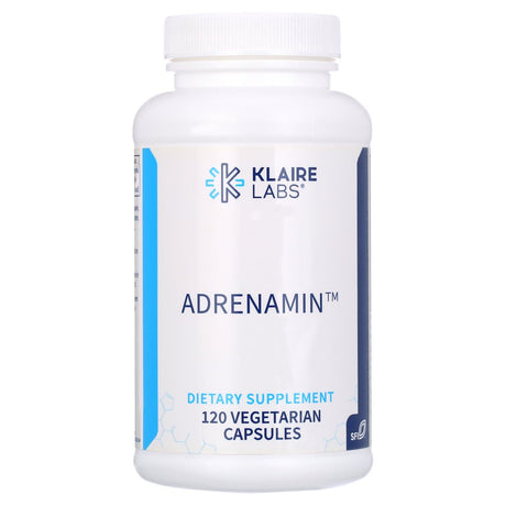 Klaire Labs Adrenamin - Adrenal Support Supplement with Cordyceps Mushroom, Rhodiola, Eleuthero & Pantothenic Acid (B5) - Gluten-Free Adrenal Health Support Supplements for Men & Women (120 Capsules)