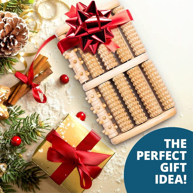 Foot Massager for Plantar Fasciitis Relief, Relaxation Gifts for Women, Men - Foot Roller for Foot Pain, Neuropathy, Heel Spur Pain, Stress Relief, Reflexology Tool - Wooden