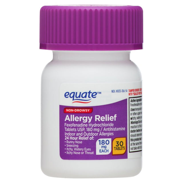 Equate Non-Drowsy Allergy Relief Tablets, 60 Tablets, 2 Count
