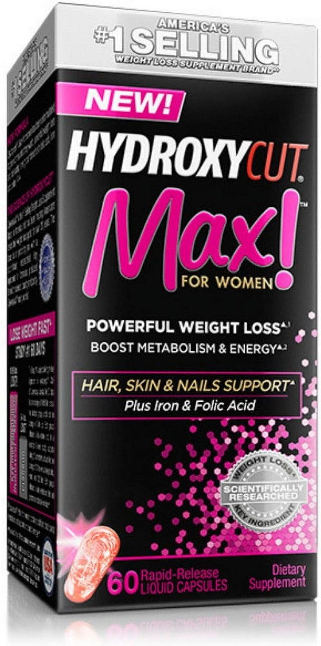 Hydroxycut Max! Powerful Weight Loss Supplement for Women, 60 Capsules