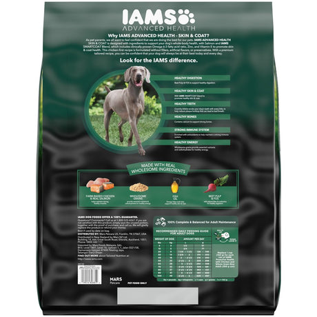 IAMS Advanced Health Chicken and Salmon Recipe Dry Dog Food, 36 Lb Bag