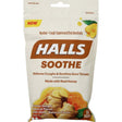 Halls Soothe Honey Ginger Flavored Cough Drops, 30 Drops