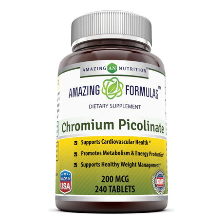 Amazing Formulas Chromium Picolinate Supplement - 200 Mcg, 240 Tablets