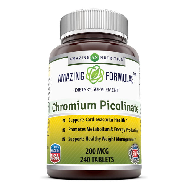 Amazing Formulas Chromium Picolinate Supplement - 200 Mcg, 240 Tablets
