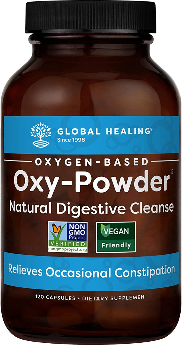Global Healing Center Mycozil & Oxy-Powder Kit - Vegan Supplement Support Detox of Candida & Harmful Organisms for Gut Health, Oxygen Based Colon Cleanser of Intestinal Tract - 240 Capsules Total