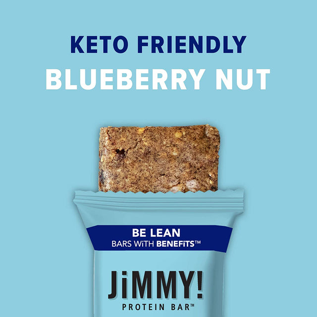 Jimmy! Keto Protein Bar, Keto Friendly, Blueberry Nut, 12 Count - Energy Bar with Low Net Carb, Low Sugar, Gluten Free