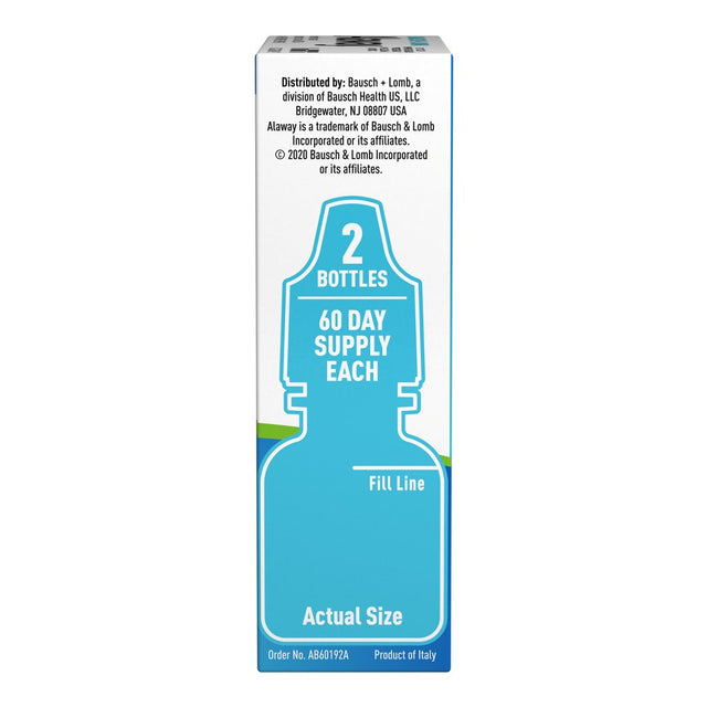 Alaway® Antihistamine Eye Drops, from Bausch + Lomb 0.34 FL OZ, Twin Pack