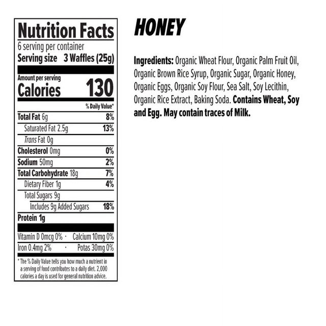 Honey Stinger, Organic Healthy Snack Mini Waffles, Honey, 5.3 Oz Bag