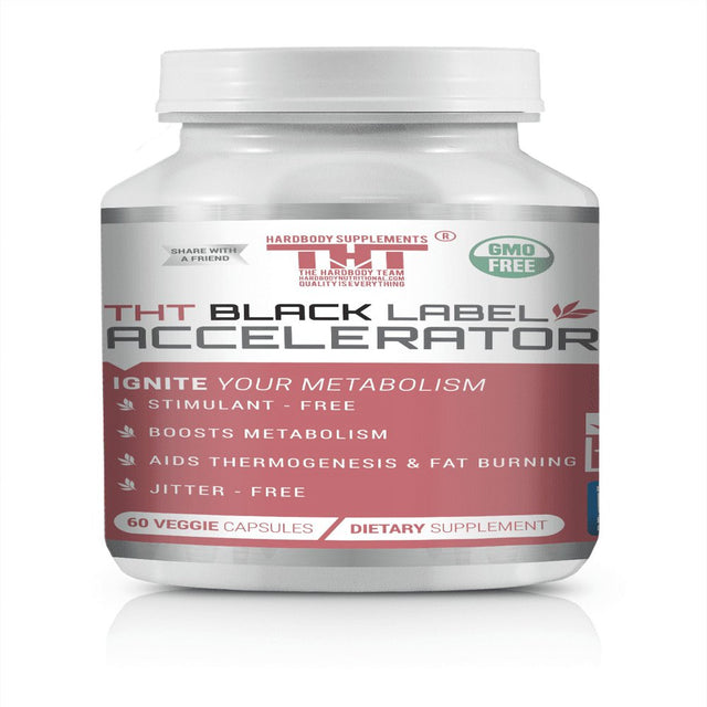 Hardbody Supplements Black Label Accelerator Diet Pills | Dietary Supplement for Weight Loss - 60 Veggie Capsules
