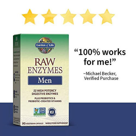 Garden of Life, RAW Enzymes Men 90 Vcaps