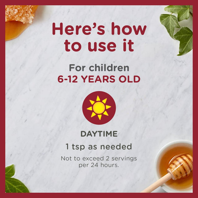 Zarbee’S Kids All-In-One Daytime Cough for Children 6-12 with Dark Honey, Turmeric, B-Vitamins & Zinc, #1 Pediatrician Recommended, Drug & Alcohol-Free, Grape Flavor, 4FL Oz (Pack of 32)