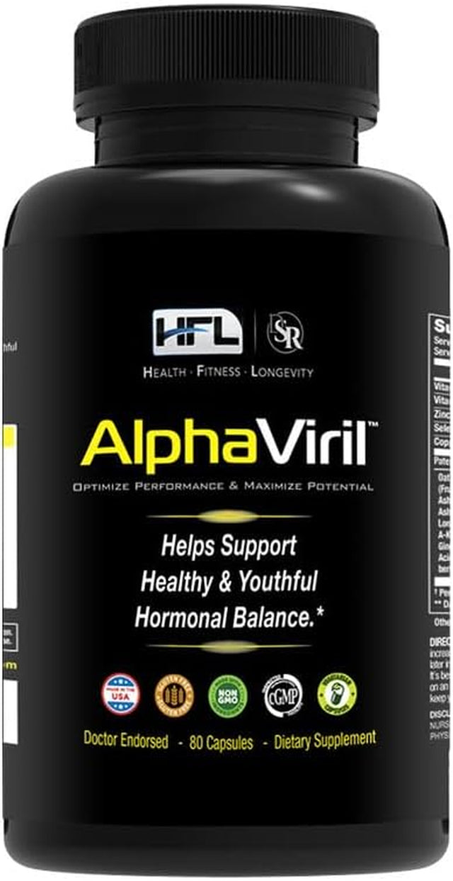 HFL Alphaviril® by Dr. Sam Robbins | 22+ Year Proven Formula | Test Booster + Youthful Hormone Balancer | Healthy Libido - Bigger Muscles - Less Belly Fat - Look & Feel Younger