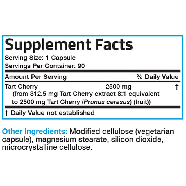 Bronson Tart Cherry Extract 2500 Mg Vegetarian Capsules Premium Non-Gmo Gluten Free Soy Free with Antioxidants, 90 Veg Capsules