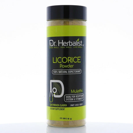 DR. Herbalist | Licorice Root Powder 6 OZ (170G) - Glycyrrhiza Glabra/Mulethi - Ayurvedic Herb for Lungs, Skin, Stomach, Ideal for Respiratory System