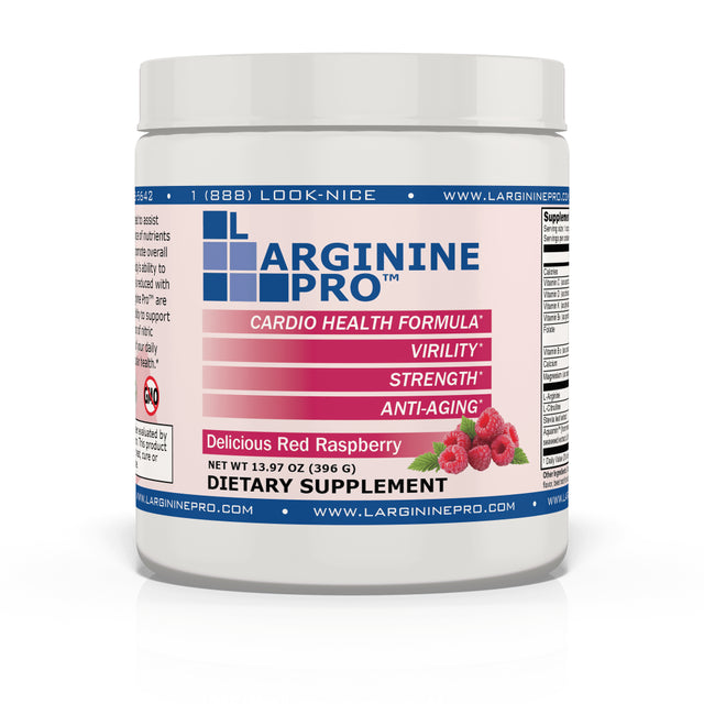 L-Arginine Pro Powder - 5500Mg L-Arginine, 1100Mg L-Citrulline Cardio Health (Raspberry, (1) Jar)