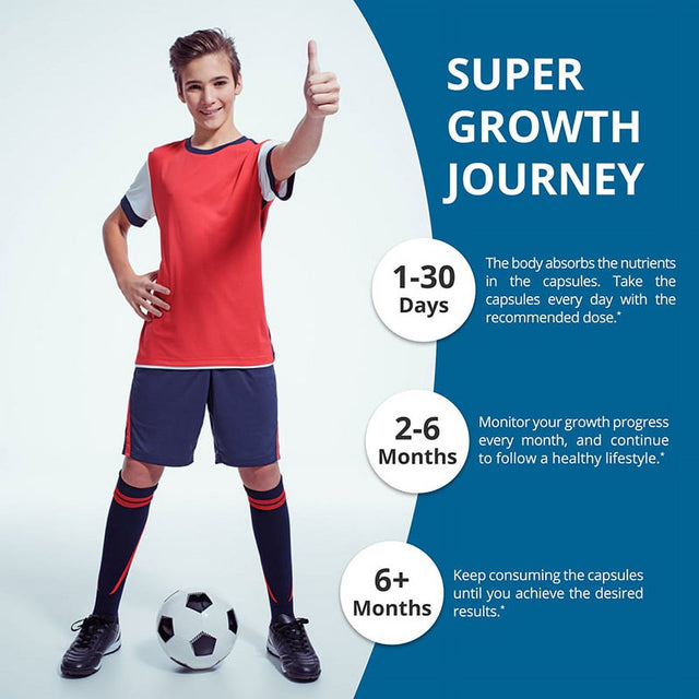 Grow Power by Nubest, Support Healthy Growth for Children (10+) and Teens, Support Bone Strength, 60 Capsules (Pack of 6)