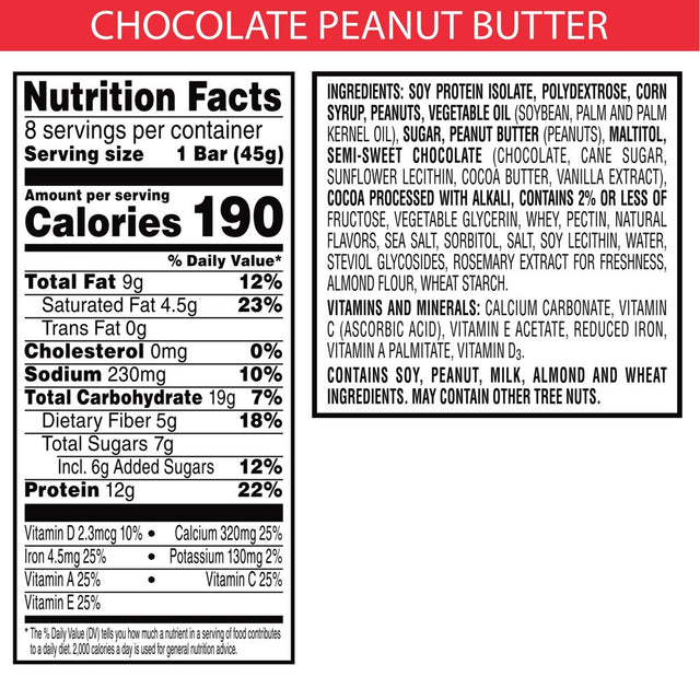 Kellogg'S Special K Chocolate Peanut Butter Chewy Protein Bars, Ready-To-Eat, 12.7 Oz, 8 Count