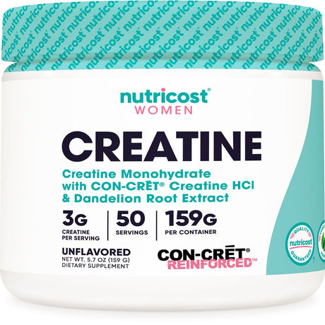 Nutricost Creatine Monohydrate Powder for Women Unflavored Supplement, 50 Servings