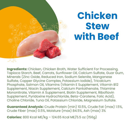 Almo Nature: HQS Complete Dog 12 Pack: Chicken Stew with Beef in Gravy - 5.5 Oz Cans, Adult Dog Canned Wet Food, Daily Meal, Grain Free