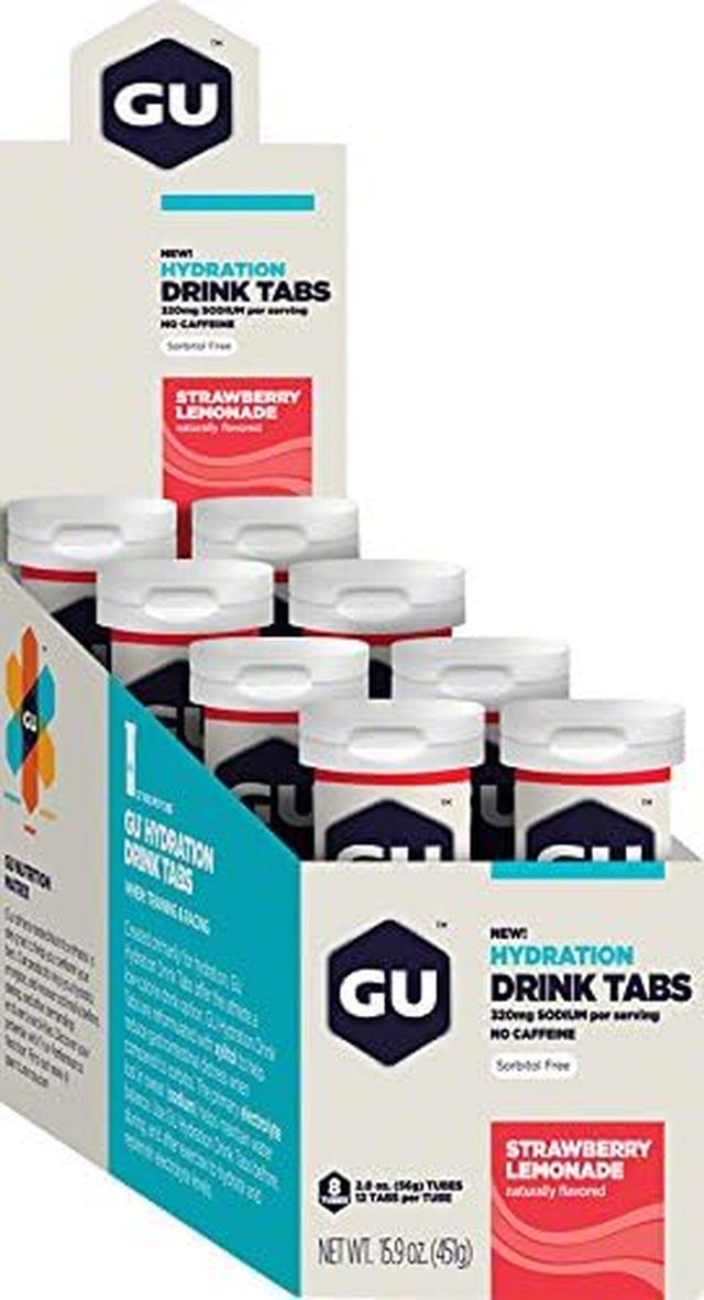 GU Hydration Drink Tabs - 8 Tube Pack Strawberry Lemonade, 8Tubes/Box
