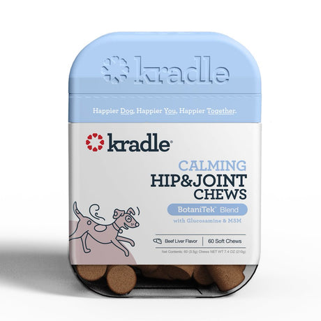 Kradle Calming Hip & Joint Soft Chews, Dog Mobility Support, Beef Liver Flavor, 60 Ct