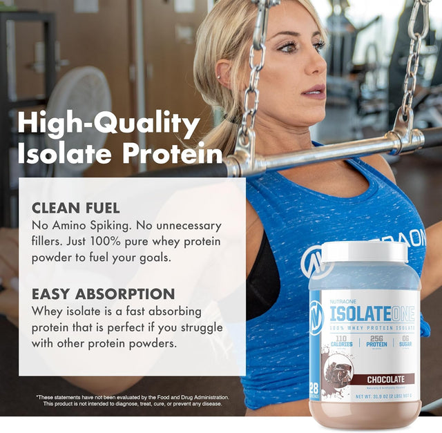 Isolateone Whey Isolate Protein Powder by Nutraone - 100% Pure Whey Isolate Powder (Gourmet Chocolate - 2 Lbs)