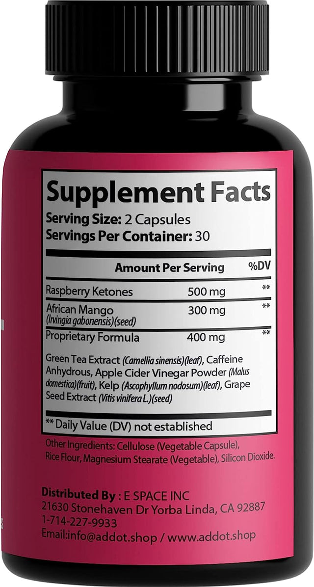 Fast Acting Premium Keto Pills, 90 Capsules for 45 Days with Raspberry Ketones, African Mango, Apple Cider Vinegar and More
