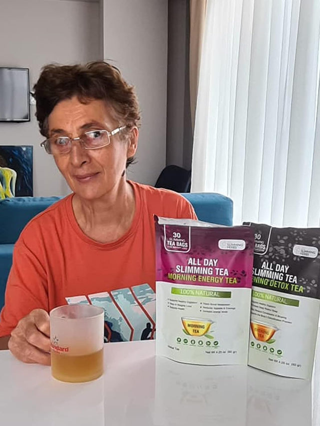 All Day Slimming Tea for Weight Loss - All Natural 30 Days Detox Tea That Flattens Tummy - Daytime Energy Boost Tea 30 Bag+ Evening Detox Tea 30 Bag