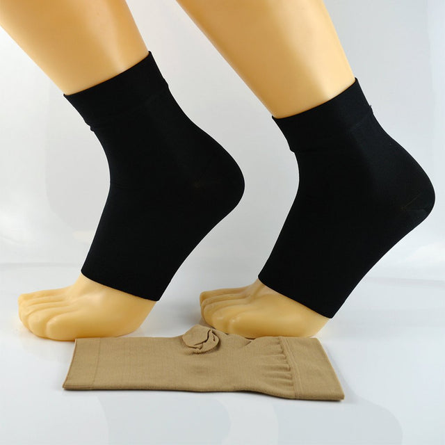 JUNTEX Ankle Compression Sleeve Open Toe Compression Socks for Swelling Plantar Fasciitis Sprain Neuropathy Foot Brace Support Fits Women Men