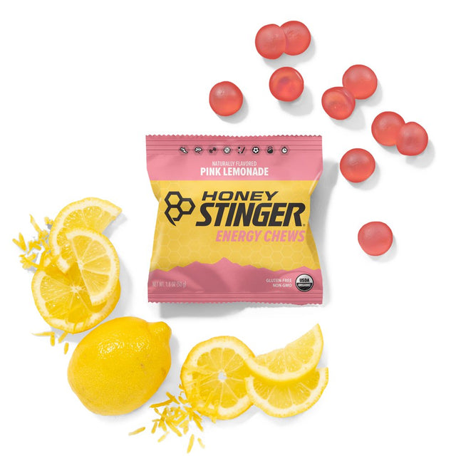 Honey Stinger Organic Energy Chew, Pink Lemonade, 1.8 Oz, 12 Ct