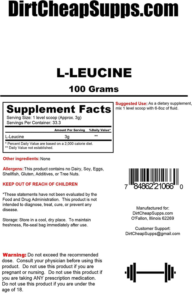 L-Leucine Powder 100G (Unflavored)