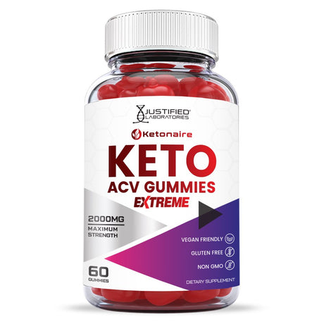 Ketonaire Keto Extreme ACV Gummies 2000Mg Dietary Supplement 60 Gummys