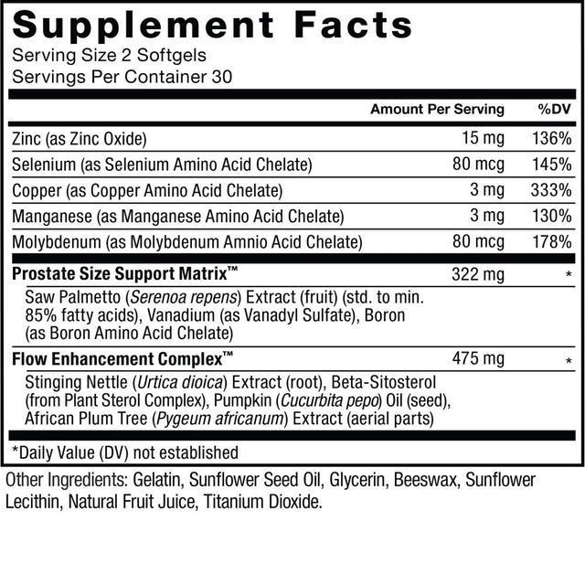 Force Factor Prostate Saw Palmetto and Beta Sitosterol Supplement for Men, Prostate Health Support, Prostate Size Support, Urinary Relief, Bladder Control, Reduce Nighttime Urination, 60 Softgels