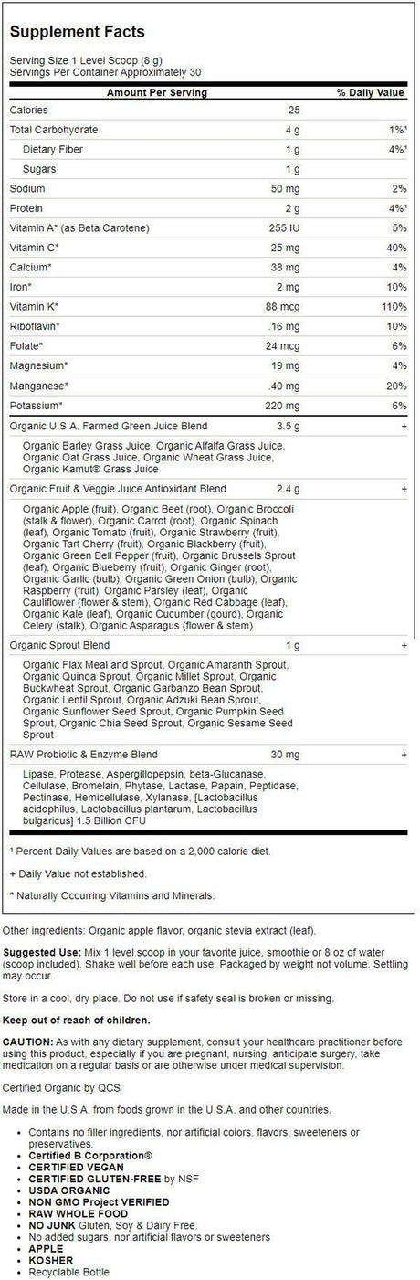 Garden of Life Garden of Life Raw Organic Perfect Food Green Superfood, 8.3 Oz