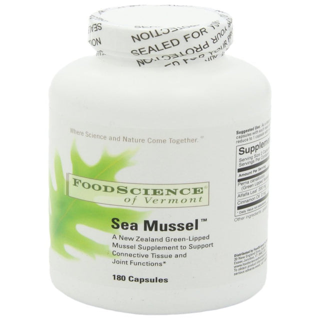 Foodscience of Vermont New Zealand Green Lipped Sea Mussel Supplement, 180 Capsules - Supports Joint Health, Mobility and Comfort…