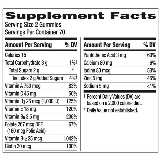 Centrum Multigummies Mens 50 plus Gummy Vitamins, Multivitamin Supplement, Assorted Fruit Flavor, 140 Count